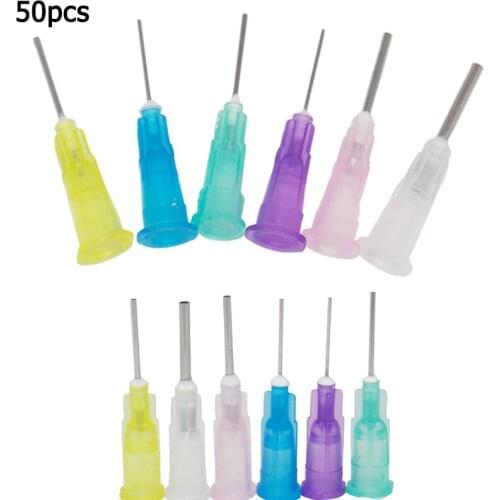 50pcs /Set Dispensing Needle Welding Fluxes For Welding Tools Suitable All Glue Liquid Solder Paste Adhesive Dispenser