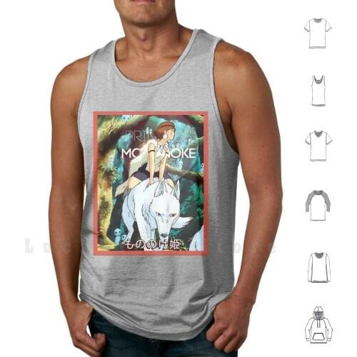 Princess Monoke Anime Tank Tops Vest Sleeveless America Dbz Princess Monoke Popular Anime Kawaii Cartoon Movies Japanes