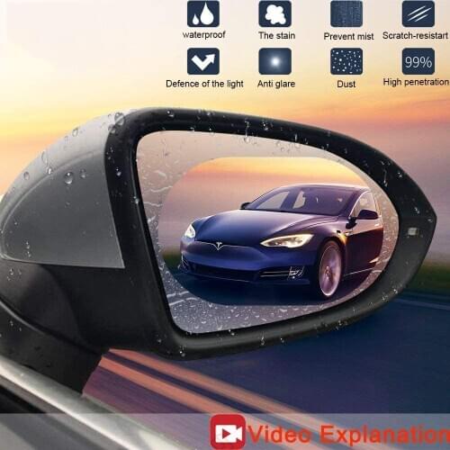 Car Rearview Mirror Protective Film Anti Fog Window Clear Rainproof Rear View Mirror Protective Soft Stickers Auto Accessories