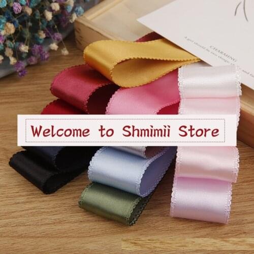 16MM 1" 25MM 1/2" 38MM Double-Sided Lace Satin Polyester Ribbon Fabric Materials DIY Crafts Hair Bow Gift Accessories Package