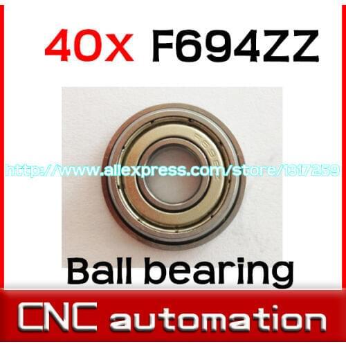 40pcs Flange F694ZZ Ball bearing 4x11x4mm Miniature Ball Radial Ball Bearings 4*11*4mm radial shaft