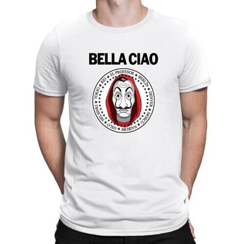 La Casa De Papel T Shirt Money Heist Tees Tv Series T-shirt men Cotton Casual Tees Bella Ciao Graphic print Male Cool tops