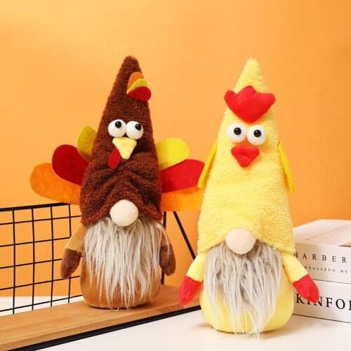 Turkey Hat Beard Faceless Man Doll Thanksgiving Decoration Crafts Party Props New Shop Window Ornaments Home Decor Furnishings