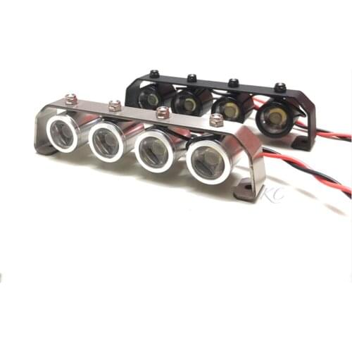 Metal Spotlight 4W Simulation Car Roof Searchlights Kit for RC Climbing Car Model Tractor Military Truck