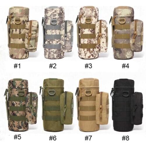 Camouflage Outdoor Sports Bottles Bag Pouch Tactical Gear Kettle Waist Bag for Army Fans Climbing Camping Hiking Kettle Bag