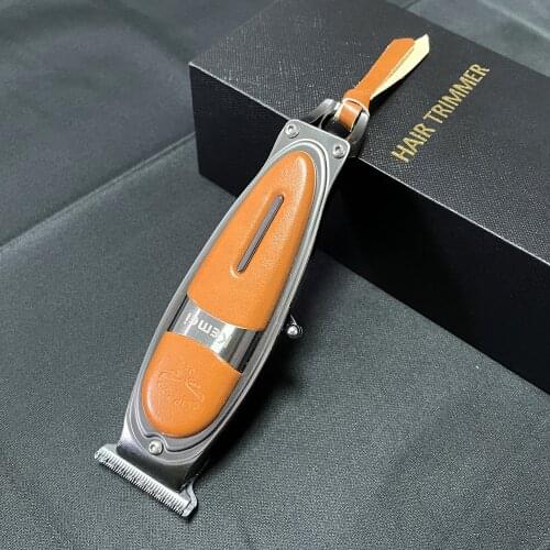 Kemei Pro New 0mm Beard Hair Trimmer Leather and Metal Combined Hair Clipper Barber Outliner Hair Trimming Shaving Machine