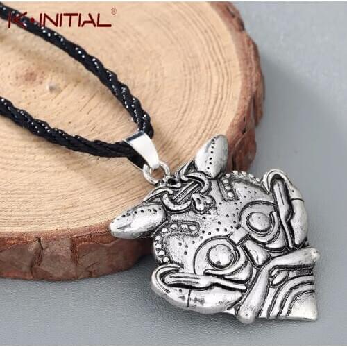Kinitial The Mask of Loki Pendant Mask of Odin Amulet Necklace Men Norse Scandinavian Viking Pagan Necklaces Jewelry
