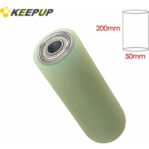 Furniture wheel.Diameter 50mm, length 200mm,PU polyurethane roller with bearing,Soft surface,Pipeline transmission Rubber wheel