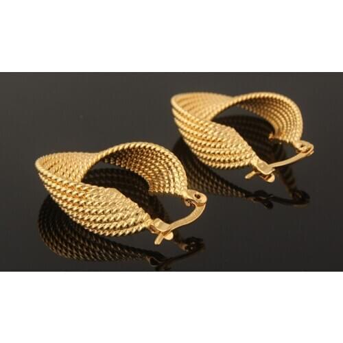 Fashion 9 k Yellow Fine Solid G/F Gold Earring Charm Earrings Jewelry For Women gift