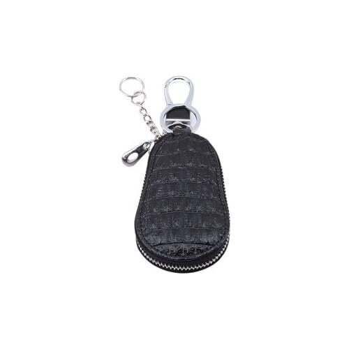 Fashion Hot Unisex Genuine Leather Key Wallet Men And Women Zipper Keys Pouch Gourd Car Key Ring Storage Case 5 Colors