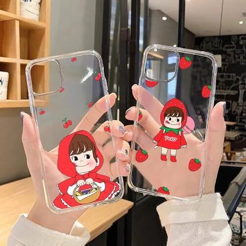 Cartoon Fujiya Peko Milky Girl Phone Case For Huawei P Mate P10 P20 P30 P40 10 20 Smart Z Pro Lite 2019 transparent silicone