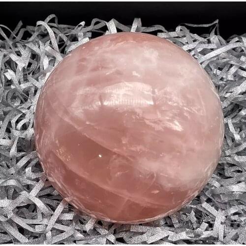 MOKAGY Natural Rose Quartz Stone Large Pink Crystal Sphere 100mm-110mm 1pc