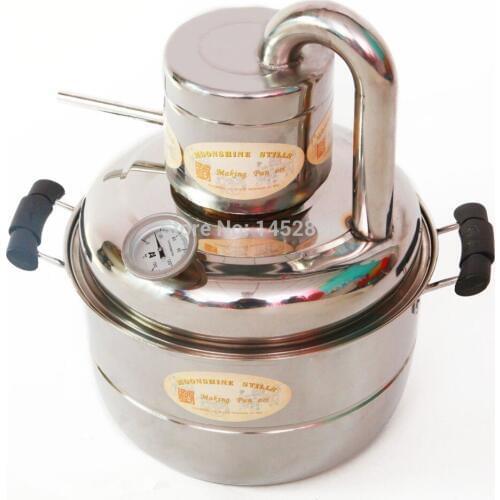 New Home DIY 2 GaL 10L Stainless Steel Alcohol Elcohol Distiller Moonshine Still Brew Kit Wine Making Evaporator Pump