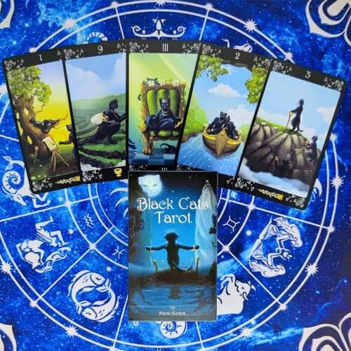 New Black Cats Tarot Cards And PDF Guidance Divination Deck Entertainment Parties Board Game Support Drop Shipping 78Pcs/Box