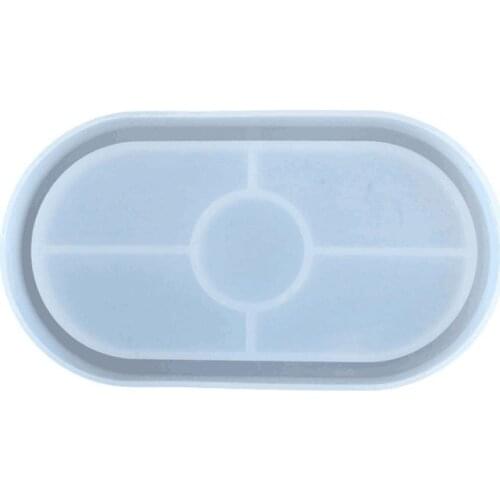 DIY Oval Tray Model Epoxy Crystal Resin Silicone Mold Mirror Mould Home Decor Table Base Lace Disc Silica Gel Manual Mold