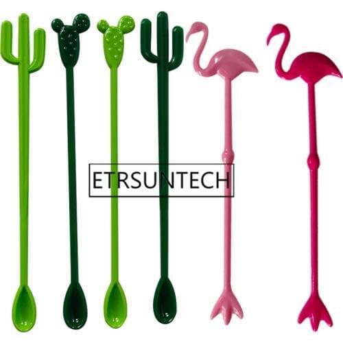 600pcs Plastic Flamingo Cactus Stir Stick for Wedding Birthday Summer Beach Party Supplies Bar Accessories Bachelor Party
