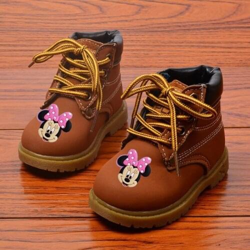 Mickey Mouse casual shoes autumn and winter childrens boys and girls boots Stitch Martin boots short boots girls boots Disney