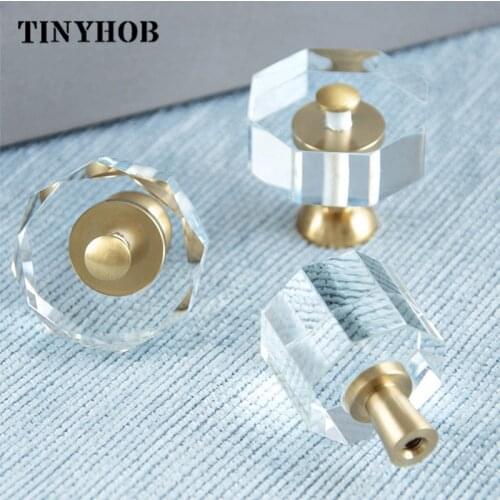 Transparent Crystal Cabinet Door Knobs and Handles Minimalist Desk Drawer Pulls Handles for Furniture Kitchen Accessories