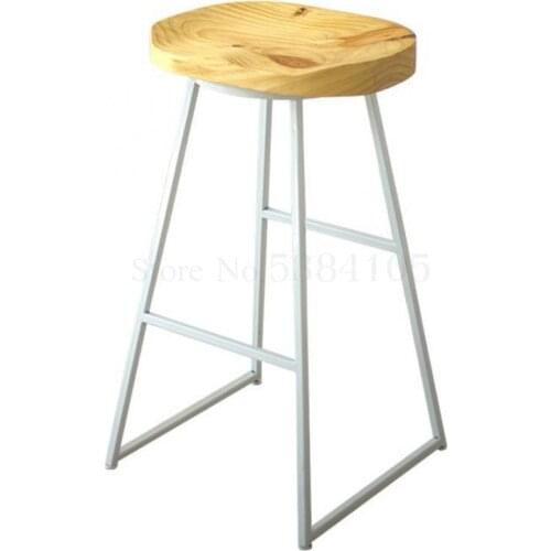 Nordic Modern Simple Family Bar Chair Iron Solid Wood Creative Fashion Coffee Bar Chair Stool Chair