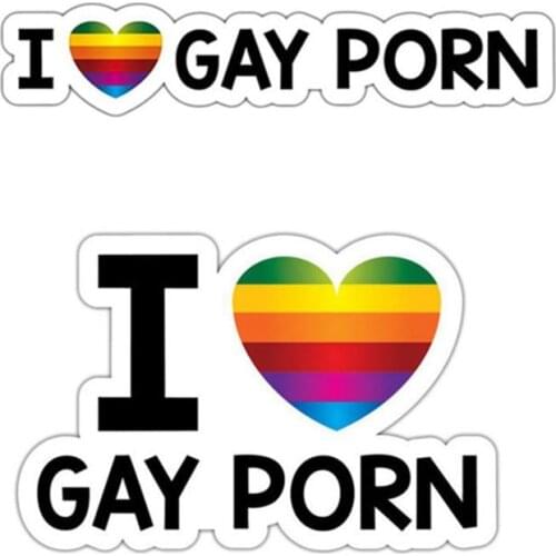 SZWL Personality I Love Gay Porn Rainbow Pride LGBT Car Sticker Waterproof Vinyl Auto Decal Queer Trans Equal,15cm*3cm