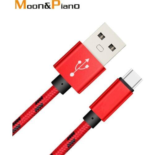 5V2A Type c Mobile Phone Cable Fast Charging USB cable Lattice Nylon usb Data For Tablet Smart Phone Charger Cables Wire 1m