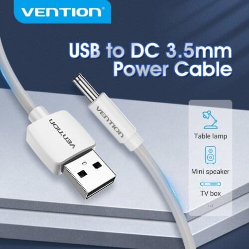 Vention USB to DC 3.5mm Power Cable USB A Male to 3.5 Jack Connector 5V Power Supply Adapter for Fans USB HUB Charging Cable