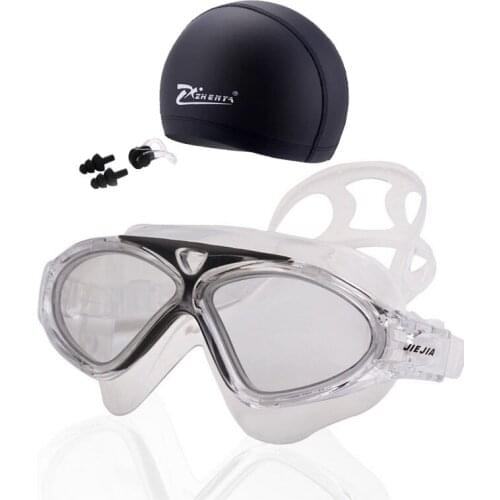 Adult Swimming Glasses Swim Caps Ear Plug Professional Anti-Fog Diving Eyewear Super Waterproof Goggles