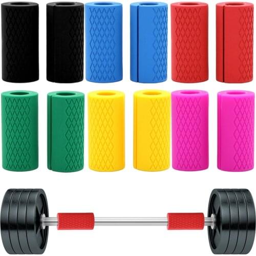 1 Pair Barbell Dumbbell Grips Thick Bar Handles Silicone Anti-slip Pad Thick Bar Handles Pull Up Weightlifting Fat Grip
