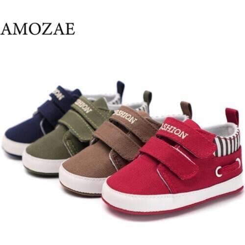 2021 Baby Boys and Girls Shoes Sole Soft Canvas Solid Footwear For Newborn Baby Shoes Toddler Crib Moccasins 14 Styles Available