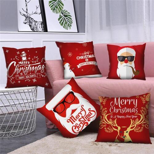 45x45cm Elk Snowflake Santa Claus Christmas Pillowcase Christmas Decor For Home Christmas 2020 Ornament Navidad Xmas Decor Kerst
