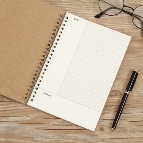 A6 50 folhas/livro vintage kraft papel capa grade/em branco/linha/cornell página interna 2021 escola papelaria bobina notebook