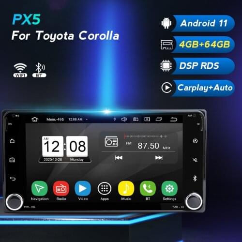 Carplay+Auto 4G LTE Android 11 4G+64G DSP Car Radio Multimedia Player for Toyota vios crown camry hiace previa corolla rav4