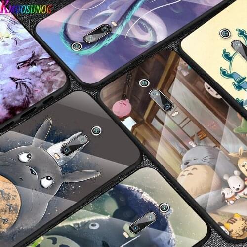 Anime Spirited Away For Xiaomi Redmi K40 K30 K20 9T 9C 9A 9 8A 7 Pro Plus Tempered Glass Luxury Cover Phone Case