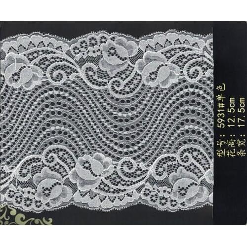 17.5cm high quality nylon spandex elastic lace trim,YX-5931