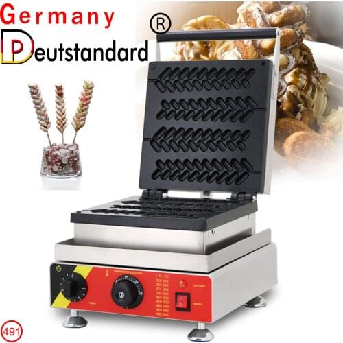 Electric Industrial Waffle Maker Commercial Stainless Steel Non Stick Lolly Waffle Cone Maker Wheat Shape Snack Machine With CE