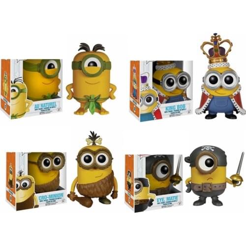 MINION Toys AU NATUREL #167 KING BOB #168 CRO-MINION #169 EYE,MATIE #170 Action Character Model Figure for Kid gift