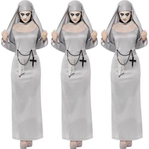 Halloween Cosplay Vampire Priest Nuns Witch Horror Zombie Nuns Masquerade Party Costumes