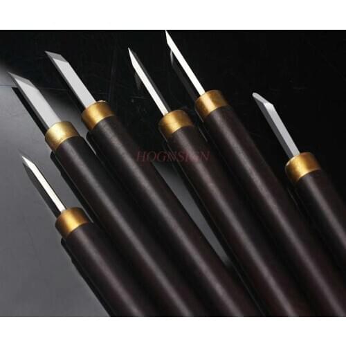 Wooden seal tool 6pcs Carving knife woodworking knives manual wood carving knife wood carving nuclear carving knife
