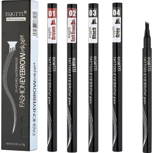 Dorpshipping Natural Eyebrow Pen Four-claw Eye Brow Tint Makeup three Colors Eyebrow Pencil Brown Black Grey VIP Link