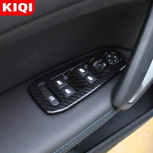 KIQI Interior Car Windows Switch Cover Glass Lifter Button Panel Trim Sticker for Peugeot 308 2016-2019 308S 408 Accessiories