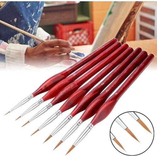 7pcs Fine Paint Brush Sable Hair Paint Brushes Set Detail Miniature Hook Line Pen DIY Art Painting Drawing Supplies