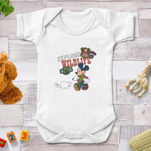 Romper for Babies Newborn Girl Outfit Mickey Mouse Printed Onesie Clothing White Letter Prints Baby Clothes Boy Bodysuits0-24M