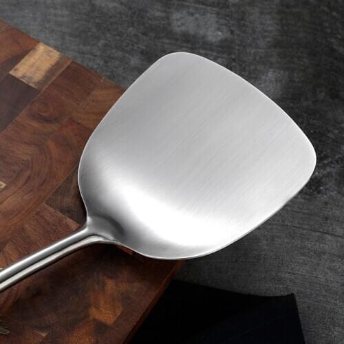 Wok Spatula stainless steel, Wide Spatula Turner with Hollow Long Heat Resistant Handle Wok Utensils,Silver/15Inch