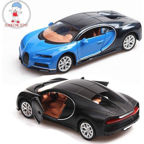 1/36 Scale Bugatti Chiron Alloy Car Toys Pull Back Sports Car Model Diecasts Miniature Vehicles Toys for Children Kids Gift