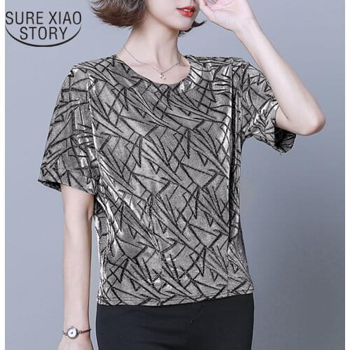 Fashion New Glitter Shirt Tops Elegant Shiny Sequin Blouse Tunic Women Blouse Plus Size Silver Golden Shine Womens Blouse 15768