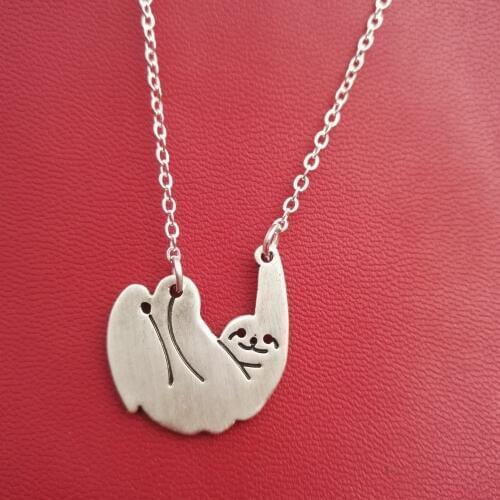 Fashion Cute animal cute sloth Pendant choker Necklace for women femme Trendy best christmas charm gift jewelry for friend