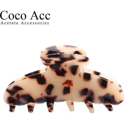 Fashion tortoise shell color acetate acrylic large hair claws for women girls long thick hair wholesale price