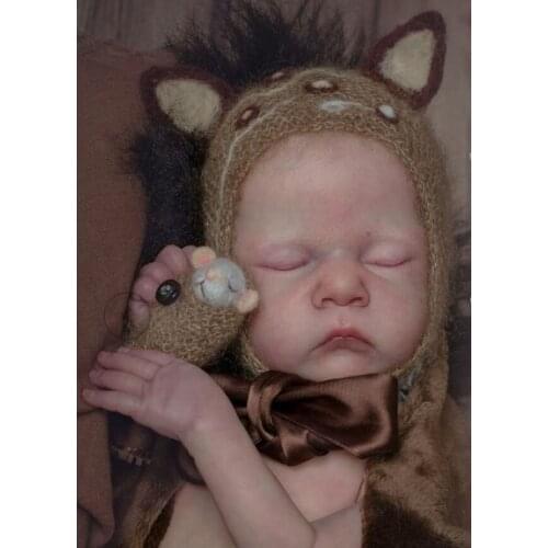 NPK 16inch Pip Premie Size Reborn Doll Kit Sleeping Baby Unfinished Doll Parts