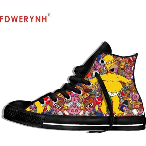 True Reveler Hip Hop Cartoon Simp-son Family Men 3D Print Custom Shoes