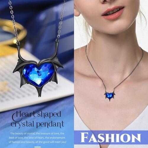 Heart Shaped Crysta Necklaces Pendant Black Womens Neck Chain Choker Necklaces Fashion Wedding Jewelry for Women 2021 Trend
